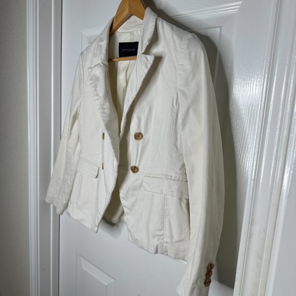 WOMEN'S BANANA REPUBLIC CREAM BLAZER US SIZE SMALL PETITE - Picture 5 of 11